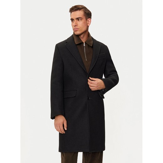 AMI PARIS Płaszcz wełniany HCO010.WV0049 Czarny Regular Fit ze sklepu MODIVO w kategorii Płaszcze męskie - zdjęcie 181193751