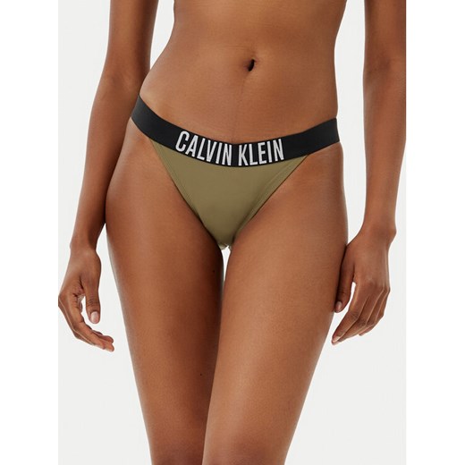 Calvin Klein Swimwear Dół od bikini KW0KW02857 Zielony ze sklepu MODIVO w kategorii Stroje kąpielowe - zdjęcie 181194663