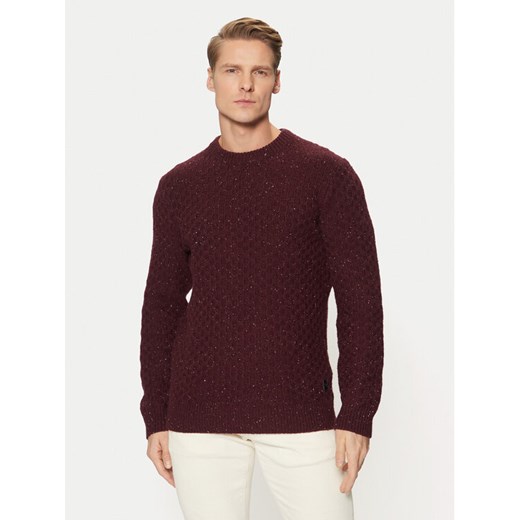 Tom Tailor Sweter 1044537 Bordowy Regular Fit ze sklepu MODIVO w kategorii Swetry męskie - zdjęcie 181195524