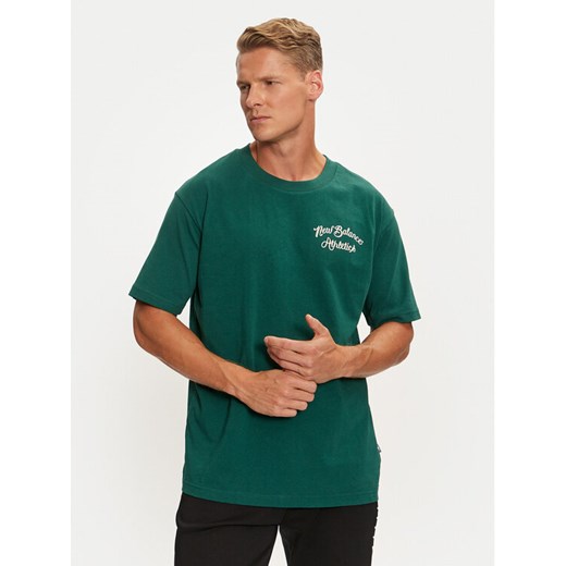 New Balance T-Shirt MT43556 Zielony Regular Fit ze sklepu MODIVO w kategorii T-shirty męskie - zdjęcie 181203020