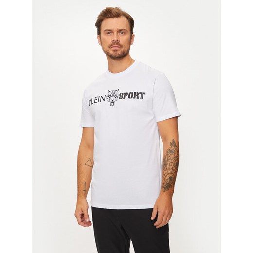 Plein Sport T-Shirt AADC MTK7197 SJY001N Biały Regular Fit ze sklepu MODIVO w kategorii T-shirty męskie - zdjęcie 181204932
