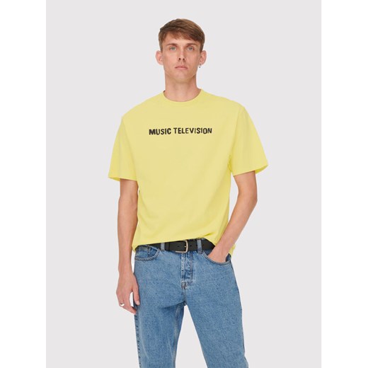 Only & Sons T-Shirt MTV 22022779 Żółty Relaxed Fit Only & Sons XXL MODIVO
