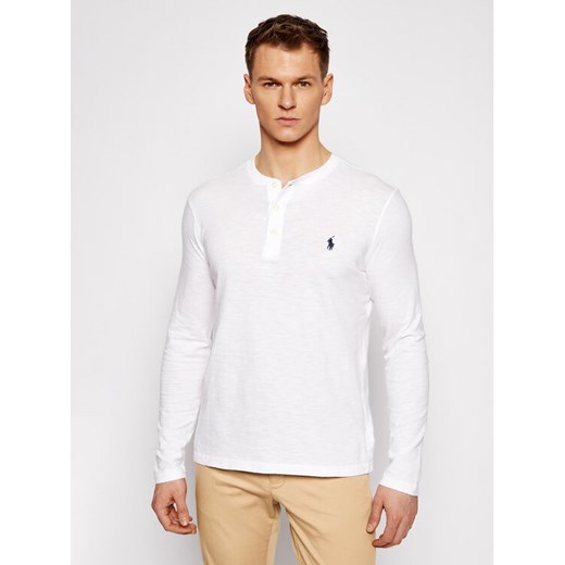 Polo Ralph Lauren Longsleeve Lsl 710790058002 Biały Regular Fit ze sklepu MODIVO w kategorii T-shirty męskie - zdjęcie 181206613