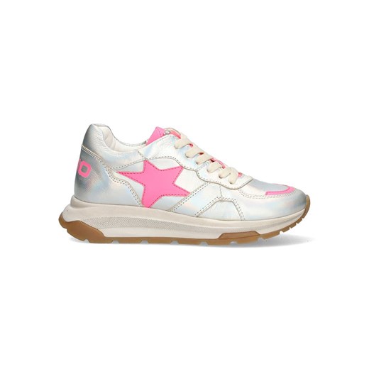 Vingino Skórzane sneakersy w kolorze srebrno-jasnoróżowym ze sklepu Limango Polska w kategorii Buty sportowe dziecięce - zdjęcie 181210814