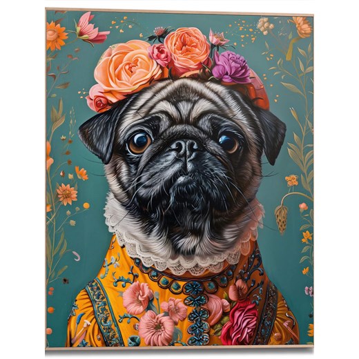 Orangewallz Druk artystyczny &quot;Female Pug&quot; w ramce - 40 x 50 cm ze sklepu Limango Polska w kategorii Obrazy - zdjęcie 181211962