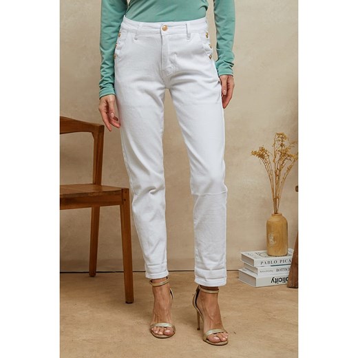 Plume Dżinsy &quot;Timeo&quot; - Tapered fit - w kolorze białym ze sklepu Limango Polska w kategorii Jeansy damskie - zdjęcie 181212350