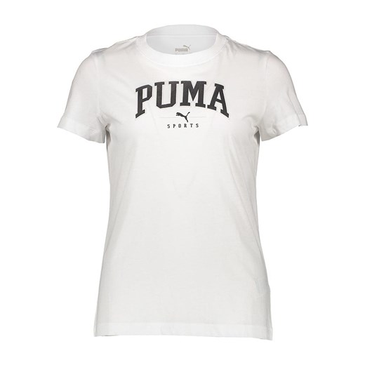 Puma bluzka damska z okrągłym dekoltem biała z krótkimi rękawami 