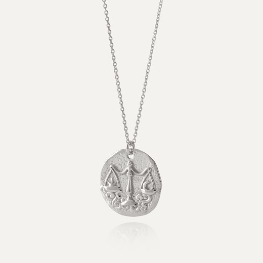 Srebrny naszyjnik znak zodiaku - waga w pokryciu platyną ze sklepu GIORRE w kategorii Naszyjniki - zdjęcie 181213330
