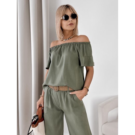 bluzka enessa khaki one size ze sklepu UBRA w kategorii Bluzki damskie - zdjęcie 181218420