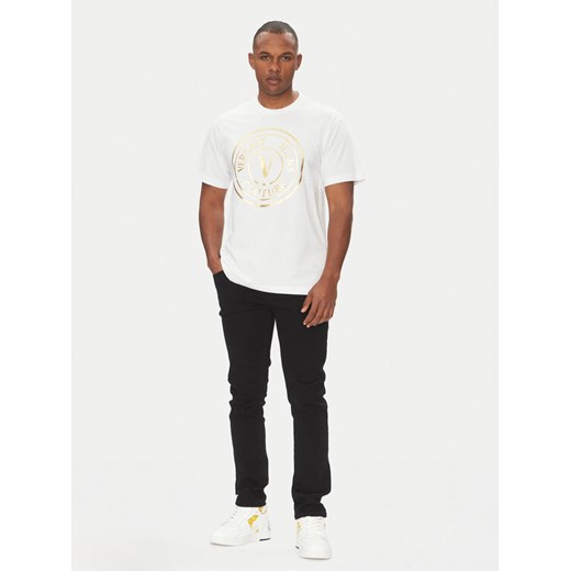 Versace Jeans Couture T-Shirt 78GAHT01 Biały Regular Fit ze sklepu MODIVO w kategorii T-shirty męskie - zdjęcie 181219360