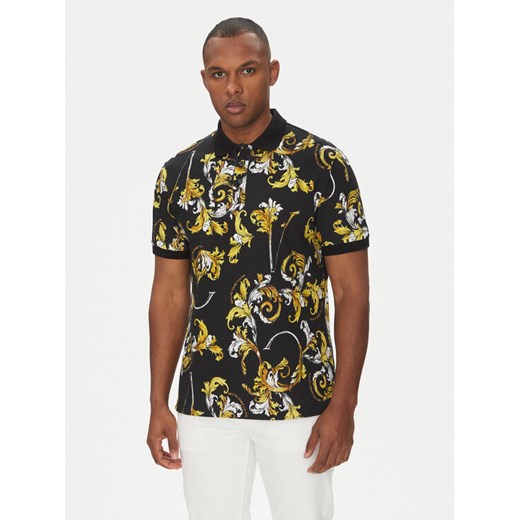 Versace Jeans Couture Polo 78GAG6S0 Czarny Regular Fit ze sklepu MODIVO w kategorii T-shirty męskie - zdjęcie 181219483