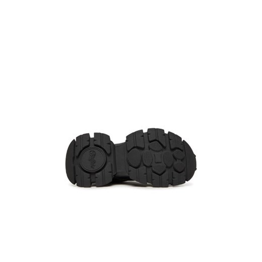 Buty sportowe damskie Buffalo sneakersy czarne na płaskiej podeszwie