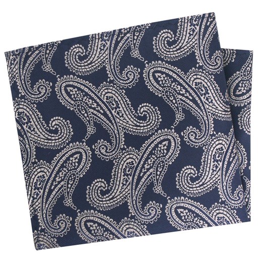 Poszetka Męska, Elegancka - Alties - Paisley na Granatowym Tle POSZALTTANIA0881 ze sklepu JegoSzafa.pl w kategorii Poszetki i butonierki - zdjęcie 181221153