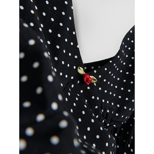 Reserved - Wzorzysta sukienka z wiskozy - czarny Reserved L Reserved