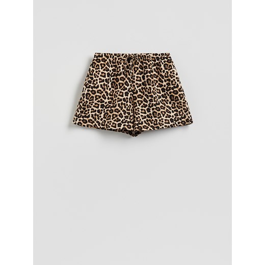 Reserved - Wzorzyste szorty z lnem - wielobarwny Reserved XXL Reserved