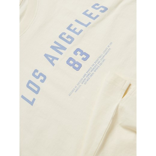 T-shirt męski biały Reserved bawełniany z napisem z krótkimi rękawami 