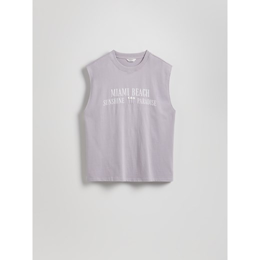Reserved - T-shirt relaxed z nadrukiem - lawendowy ze sklepu Reserved w kategorii T-shirty męskie - zdjęcie 181222032
