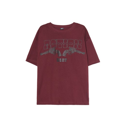 Cropp - Bordowa koszulka z nadrukiem - kasztanowy ze sklepu Cropp w kategorii T-shirty męskie - zdjęcie 181222222