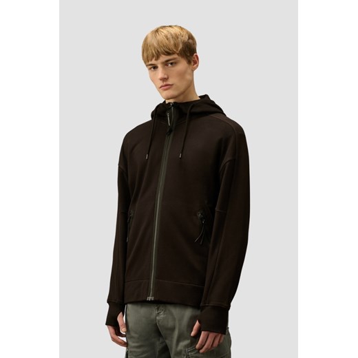 C.P. COMPANY Czarna męska bluza Hooded Open, Rozmiar S ze sklepu outfit.pl w kategorii Bluzy męskie - zdjęcie 181222342