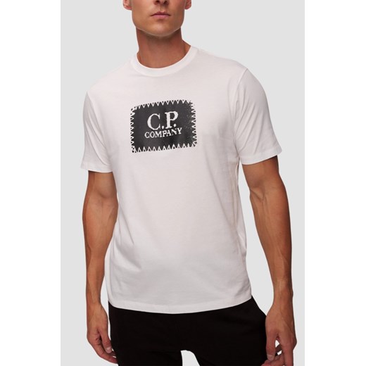 C.P. COMPANY Biały męski t-shirt, Rozmiar M ze sklepu outfit.pl w kategorii T-shirty męskie - zdjęcie 181222384