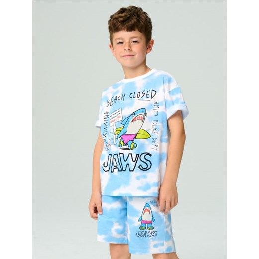 Sinsay - Szorty tie-dye Jaws - błękitny ze sklepu Sinsay w kategorii Spodenki chłopięce - zdjęcie 181223121