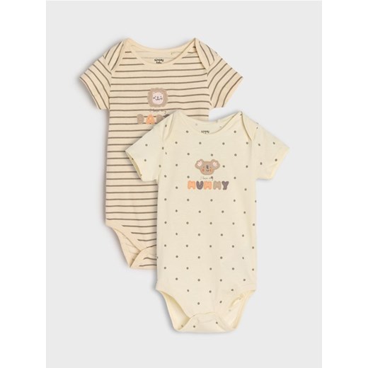 Sinsay - Body 2 pack - kremowy ze sklepu Sinsay w kategorii Odzież dla niemowląt - zdjęcie 181223144