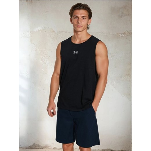 Sinsay - Luźny tank top z nadrukiem na plecach - czarny ze sklepu Sinsay w kategorii T-shirty męskie - zdjęcie 181223210