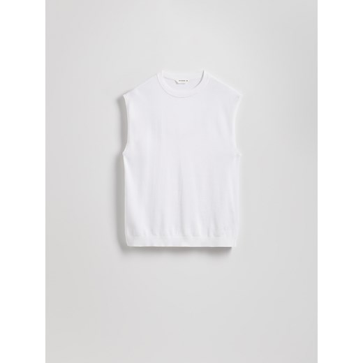 Reserved - Dzianinowa kamizelka - biały Reserved L Reserved