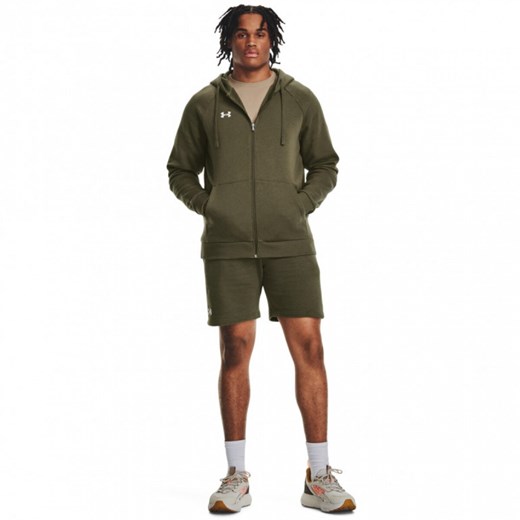 Męskie spodenki dresowe Under Armour UA Rival Fleece Shorts - zielone ze sklepu Sportstylestory.com w kategorii Spodenki męskie - zdjęcie 181224233