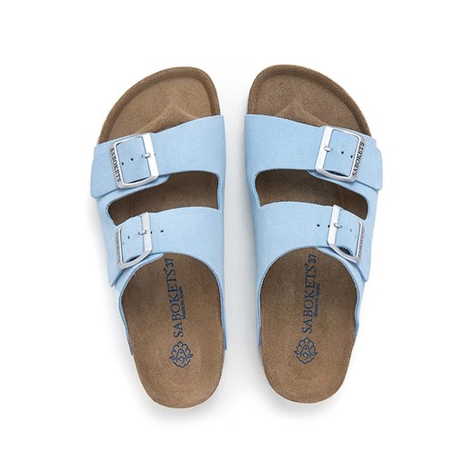 SABOKETS Skórzane klapki w kolorze błękitnym Sabokets 40 Limango Polska promocja