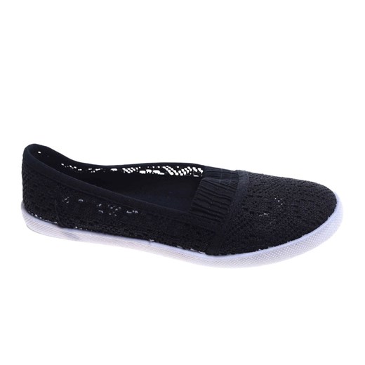 Czarne ażurowe tenisówki dziewczęce /E8-2 15833 T069/ ze sklepu Pantofelek24.pl w kategorii Trampki dziecięce - zdjęcie 181225693