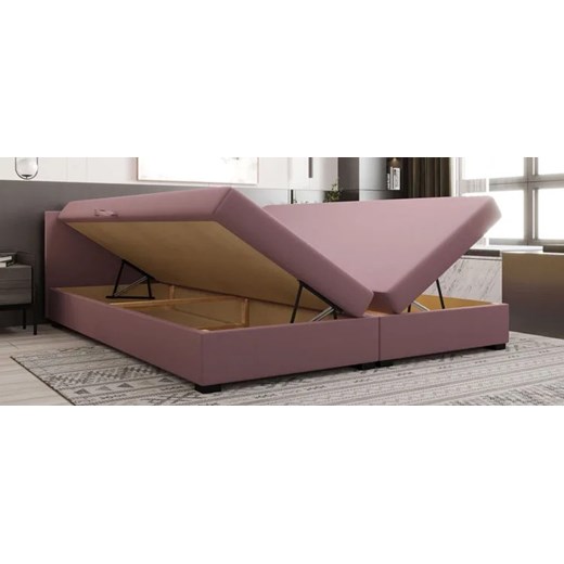 Kremowe welurowe łóżko dwuosobowe Fionis 4X - 3 rozmiary Elior One Size Edinos.pl