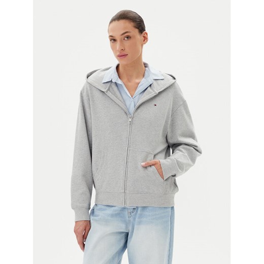 Tommy Hilfiger Bluza UW0UW05772 Szary Regular Fit ze sklepu MODIVO w kategorii Bluzy damskie - zdjęcie 181226561