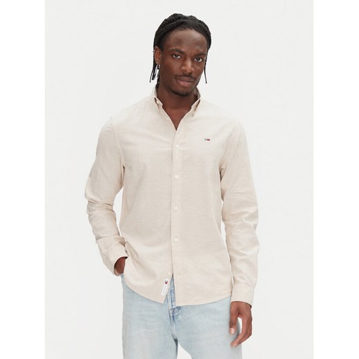 Tommy Jeans Koszula DM0DM20875 Beżowy Regular Fit ze sklepu MODIVO w kategorii Koszule męskie - zdjęcie 181227001