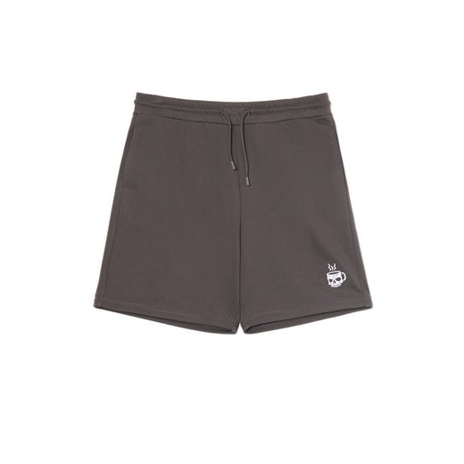 Cropp - Szare szorty z naszywką - szary Cropp L Cropp