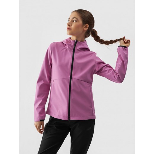 Damska kurtka softshell membrana 5000 4F 4FWAW24TSOFF285 - różowa ze sklepu Sportstylestory.com w kategorii Kurtki damskie - zdjęcie 181231951