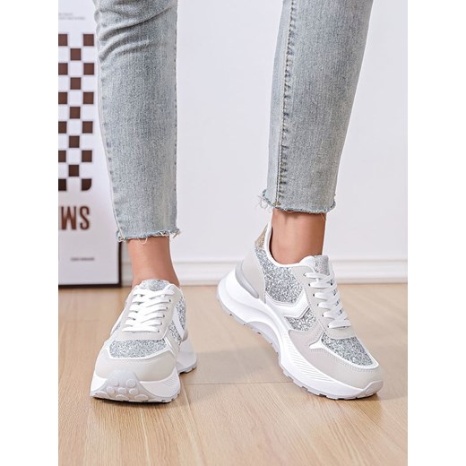 Sixth Sens Sneakersy w kolorze srebrno-beżowo-białym Sixth Sens 38 okazja Limango Polska
