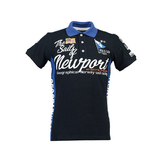 Geographical Norway Koszulka polo &quot;Kayport&quot; w kolorze czarno-niebieskim ze sklepu Limango Polska w kategorii T-shirty chłopięce - zdjęcie 181233133