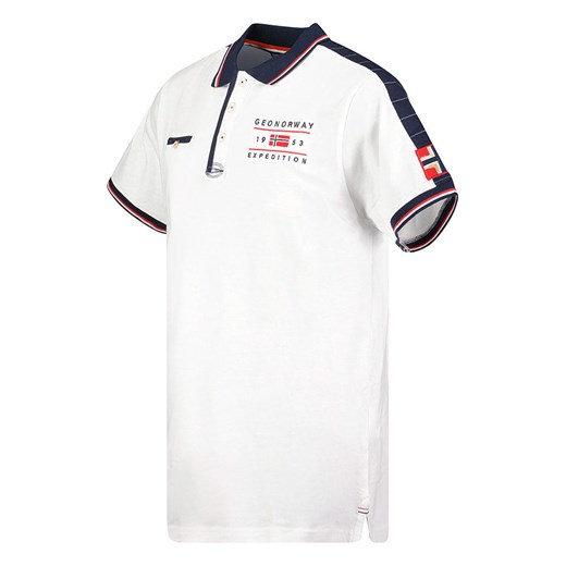 Geographical Norway Koszulka polo "Kezolo" w kolorze biało-granatowym Geographical Norway 140 Limango Polska wyprzedaż