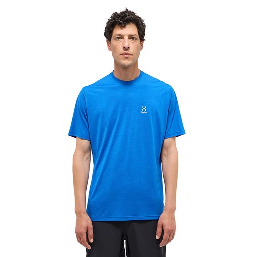 T-shirt męski niebieski Haglöfs z krótkim rękawem 