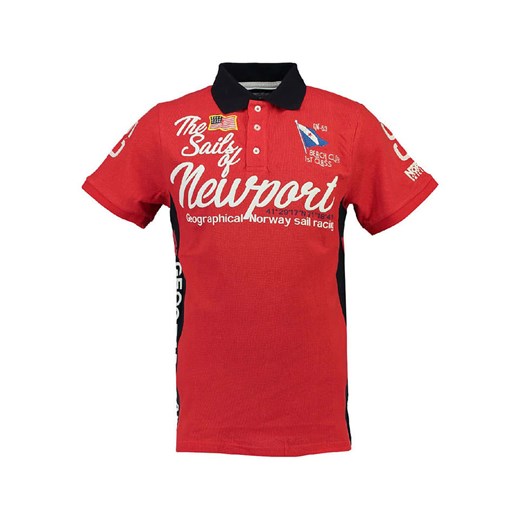 Geographical Norway Koszulka polo &quot;Kayport&quot; w kolorze czerwono-czarnym ze sklepu Limango Polska w kategorii T-shirty chłopięce - zdjęcie 181235032
