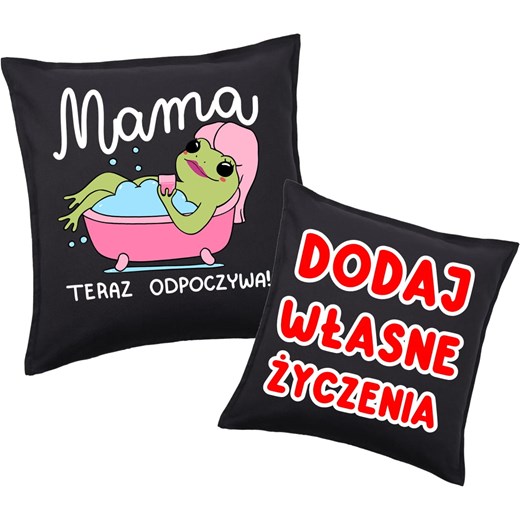PODUSZKA dla Mamy z życzeniami z okazji Dnia Matki - MAMA TERAZ ODPOCZYWA ze sklepu Time For Fashion w kategorii Poduszki dekoracyjne - zdjęcie 181235444