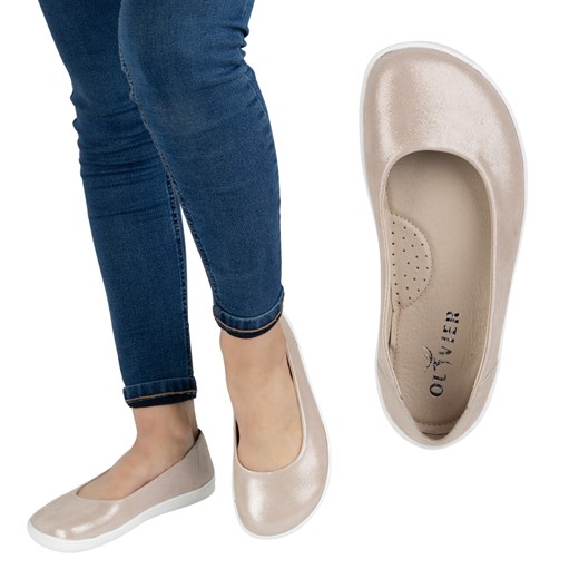 BAREFOOT Damskie CZÓŁENKA minimalistyczne wsuwane 1771POL różowe satyna ze sklepu butyolivier w kategorii Półbuty damskie - zdjęcie 181235592