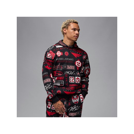 Męska dzianinowa bluza z kapturem i nadrukiem Jordan Essentials - Czerń ze sklepu Nike poland w kategorii Bluzy męskie - zdjęcie 181235700