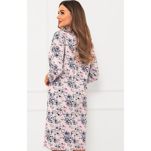 Podomka damska z rękawem 3/4 Lacenta, Kolor różowy-wzór, Rozmiar L, Italian Fashion ze sklepu Primodo w kategorii Szlafroki damskie - zdjęcie 181236252