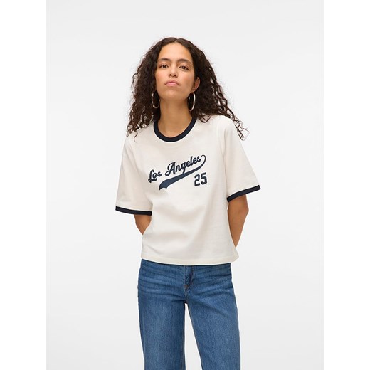 Vero Moda Koszulka w kolorze kremowo-granatowym ze sklepu Limango Polska w kategorii Bluzki damskie - zdjęcie 181236602