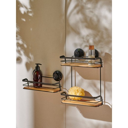 Sinsay - Półka łazienkowa z bambusowymi elementami - czarny Sinsay One Size Sinsay