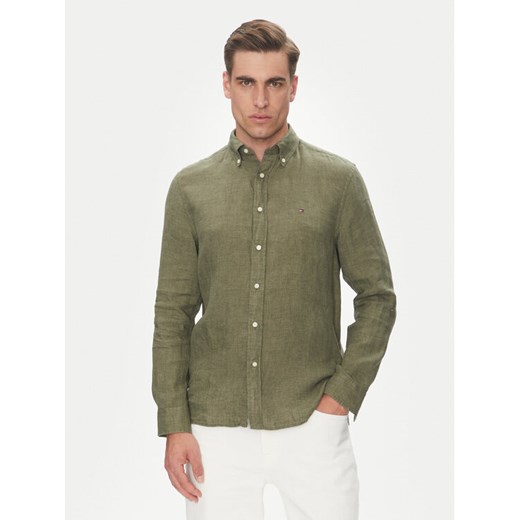 Tommy Hilfiger Koszula MW0MW34602 Zielony Regular Fit ze sklepu MODIVO w kategorii Koszule męskie - zdjęcie 181238192