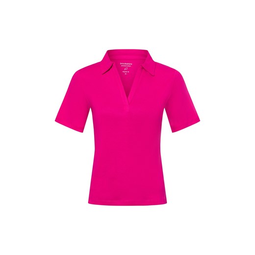 brookshire Damska koszulka polo Kobiety Dżersej wyrazisty róż jednolity ze sklepu vangraaf w kategorii Bluzki damskie - zdjęcie 181239942