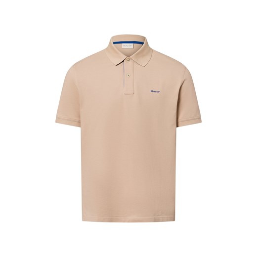 Gant Męska koszulka polo Mężczyźni Bawełna beżowy jednolity ze sklepu vangraaf w kategorii T-shirty męskie - zdjęcie 181239951